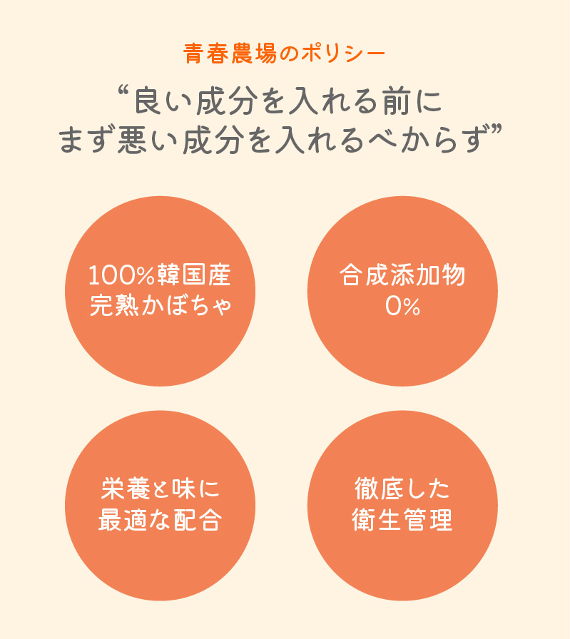 青春農場のポリシー