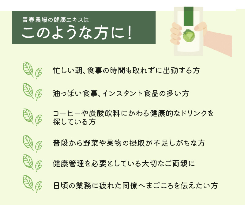 キャベツ濃縮エキスはこのような方に